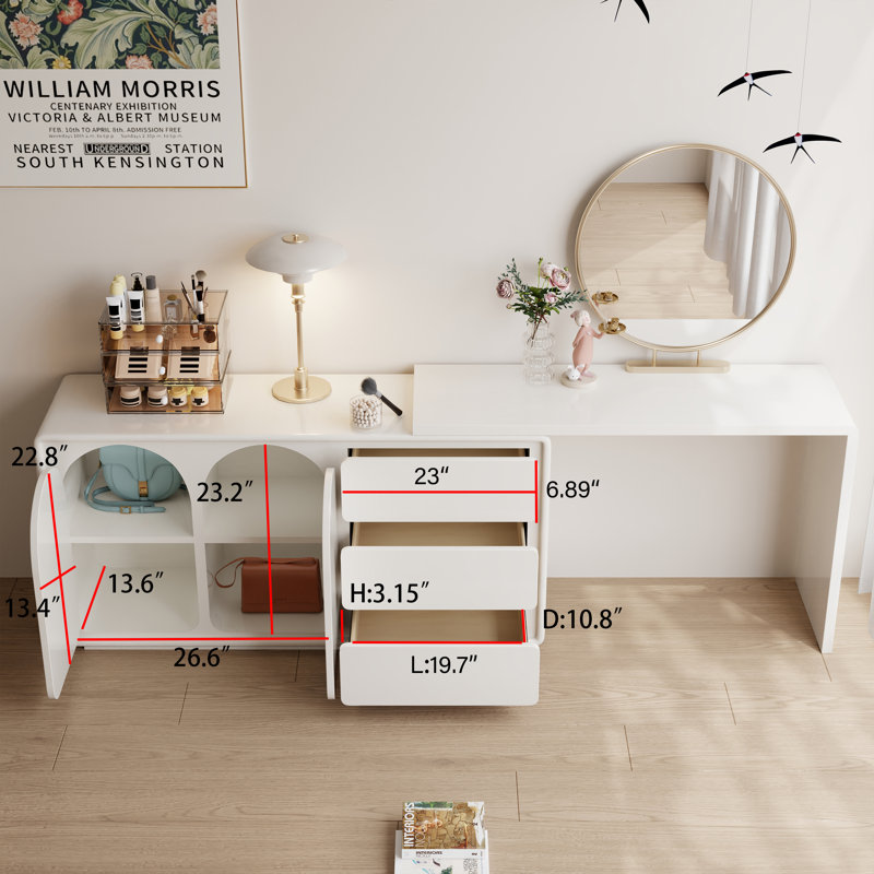 【送料無料】Dresser Desk〈WH〉 Hokku Designs Earnell Modern Home Office Expandable Dresser